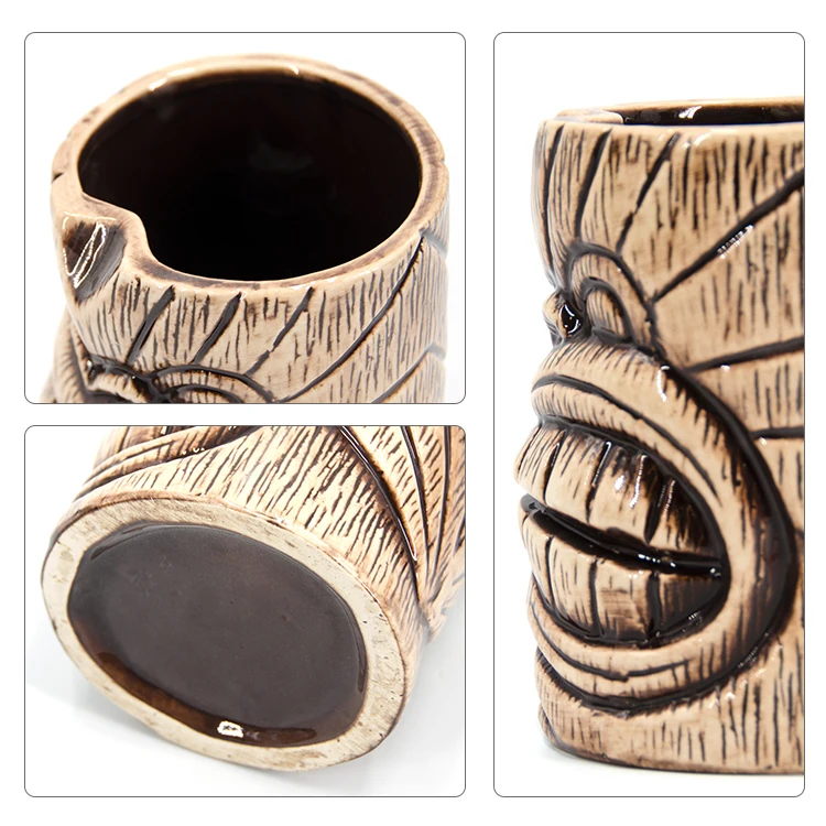 Wholesale Custom Tiki For Beer Tumblers Hawaii Creative Hawaii Cocktail Tiki Cups Ceramic Tiki Mug