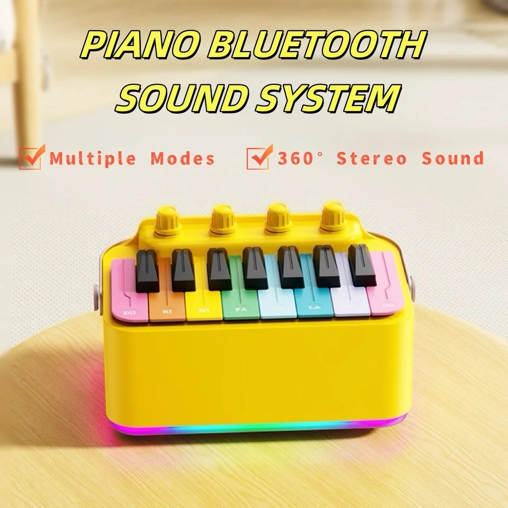 Toddler Toys Piano Keyboard Wireless Portable Speaker Portable Bluetooth/AUX Input/T-flash card