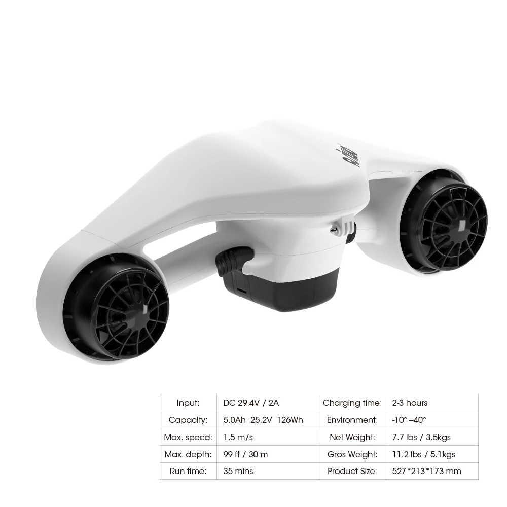 
Dual Motor Sea Scooter OLED Display Waterproof for Diving Swimming Snorkeling Adventures and Chasing Fish 
