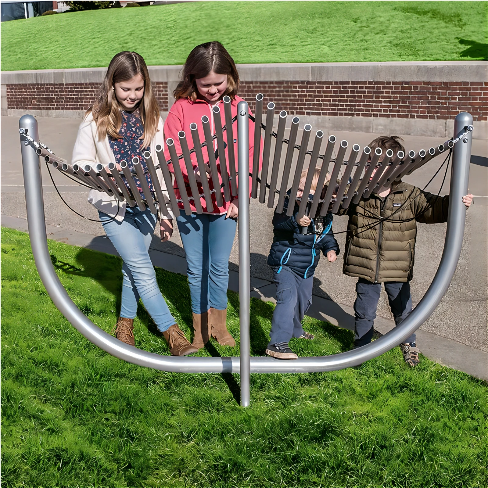 Outdoor Kids Park Playground Galvanized Steel Harp Percussion Toy Musical Instrument