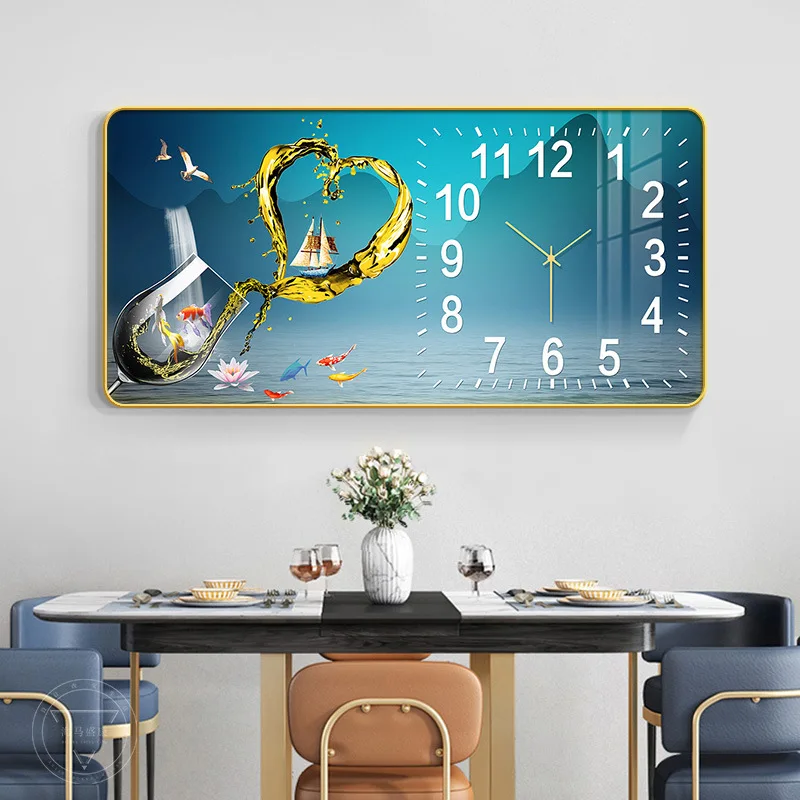 Luxury Home Animal Abstract Painting Wall Clock Of Crystal Porcelain Wall Art For Home Decor