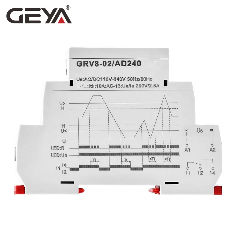  GEYA GRV8-01/02 AC220V регулируемое реле перенапряжения и пониженного напряжения