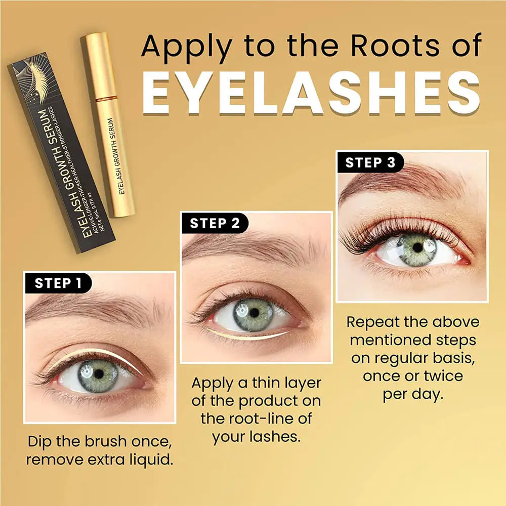 Wholesale Custom Organic Eyebrow Eye Brow Enhancer Grow Liquid Private Label Natural Grow Longer Thicker Eyelash Growth Serum