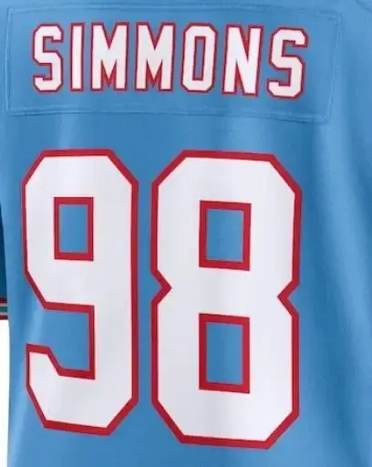 Custom Embroidery Tennessee Football Jersey American Football Game Jersey 98 Jeffery Simmons 9 Steve McNair Shirts
