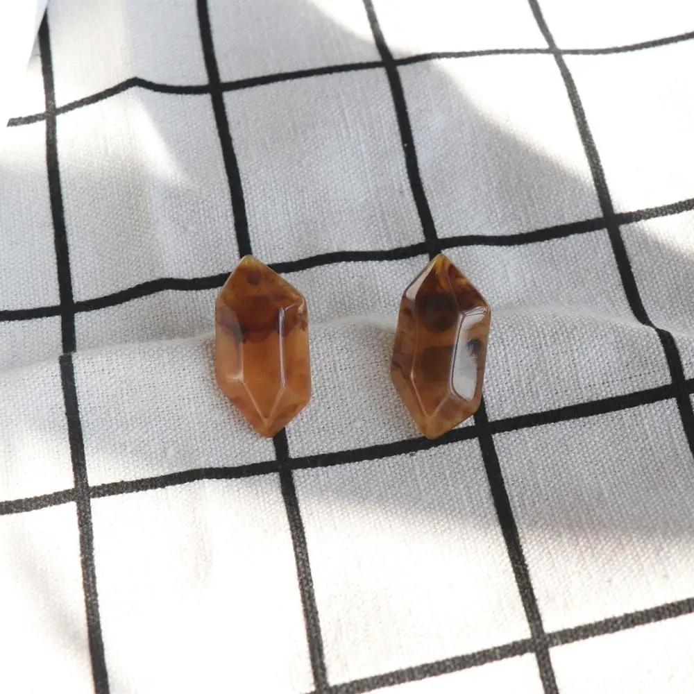 Korean geometric irregular tortoise resin earrings minimalist chic for  women jewelry earrings