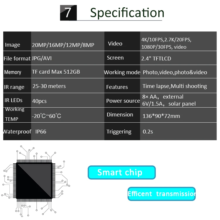 0.3s Time Sensor Hunting Camera Waterproof Outdoor Wildlife Monitoring Trail Camera