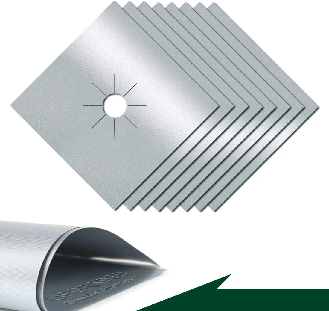 Wholesale New Upgrade Double Thickness Silver Silicone Gas Stove Burner Covers High Temperature Resistant Cooktop Protectors
