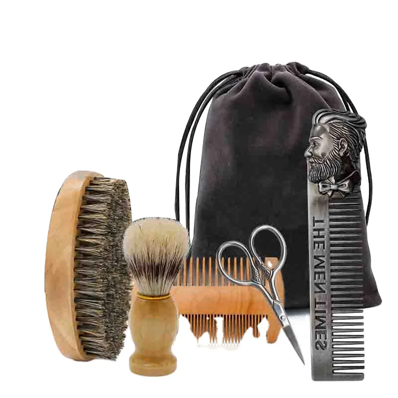 Factory Price China Supplier High End Mens Beard Comb Brush Shaving Kit