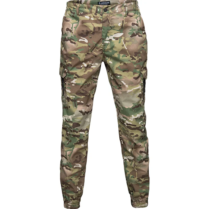 
S.archon brand casual loose large size nine points wild camouflage tactical pants for men in Spring&Summer 