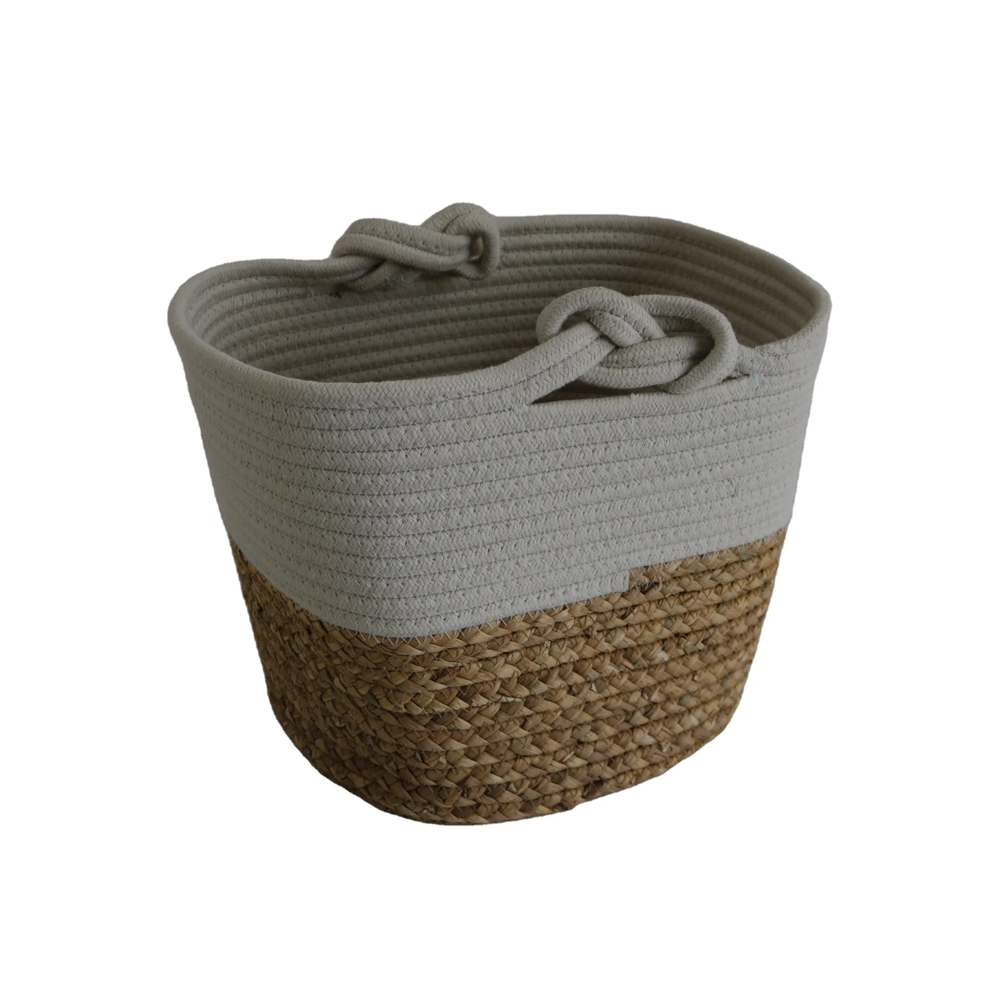 Best Seller Handwoven Seagrass Belly Basket, Colored Wicker Woven Baskets Wholesale Planter Vietnam Supplier