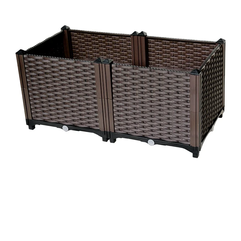 Manufacturer rattan multifunctional plastic planting box roof garden balcony vegetable planting box outdoor combined flower box