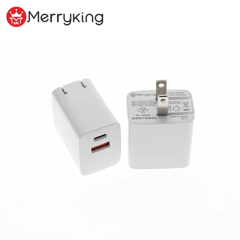 62368-1 Ul Cul Fcc Pse Certified Us Pd Wall Charger 20w 5V 3A 9V 2.22A 12V 1.67A Fast Charger for Iphone 2 X USB 3 Years CN;GUA