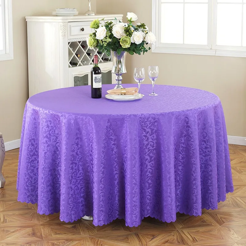 White Round Polyester Wedding Events Party Banquet Table Decoration Restaurant Tablecloth Wedding Cheap Round Tablecloth