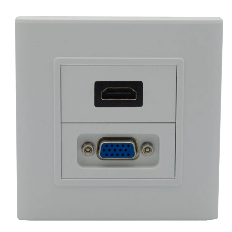 2 Ports home TV multimedia vga wall plate socket