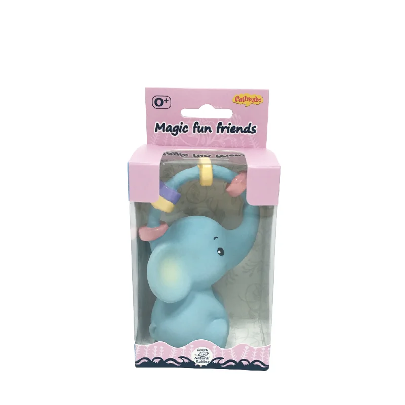 
NaturalRubber Teether Mold Free Blue Elephant Rubber Toys Bath Toy 