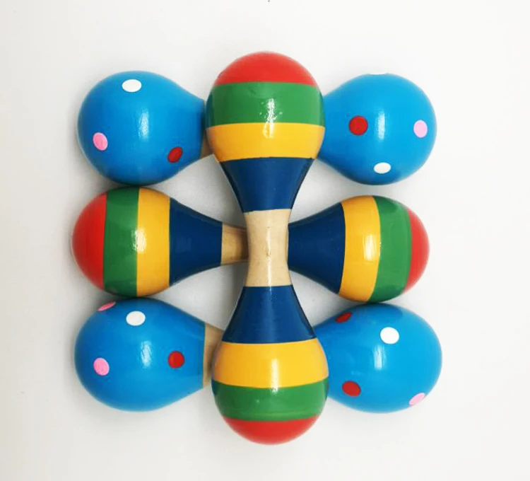 Wholesale colourful Toy wooden maracas for kids