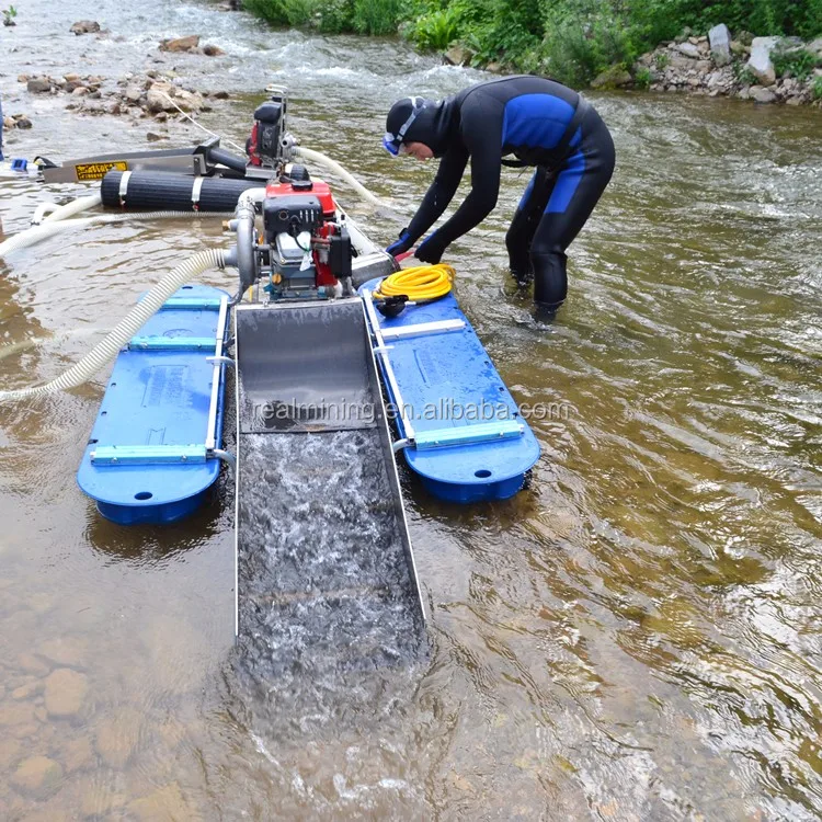2.5 Inch gold mining dredge boat  gold mining in the river portable stool