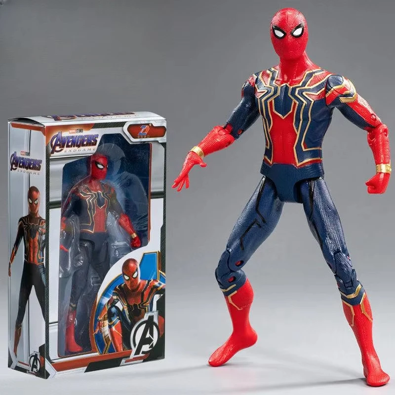 17cm Children Toys Marvel Anime Figures Spiderman Action Figure Iron Mans Cartoon Kids Toy Christmas Gift Glow Doll Hobbies