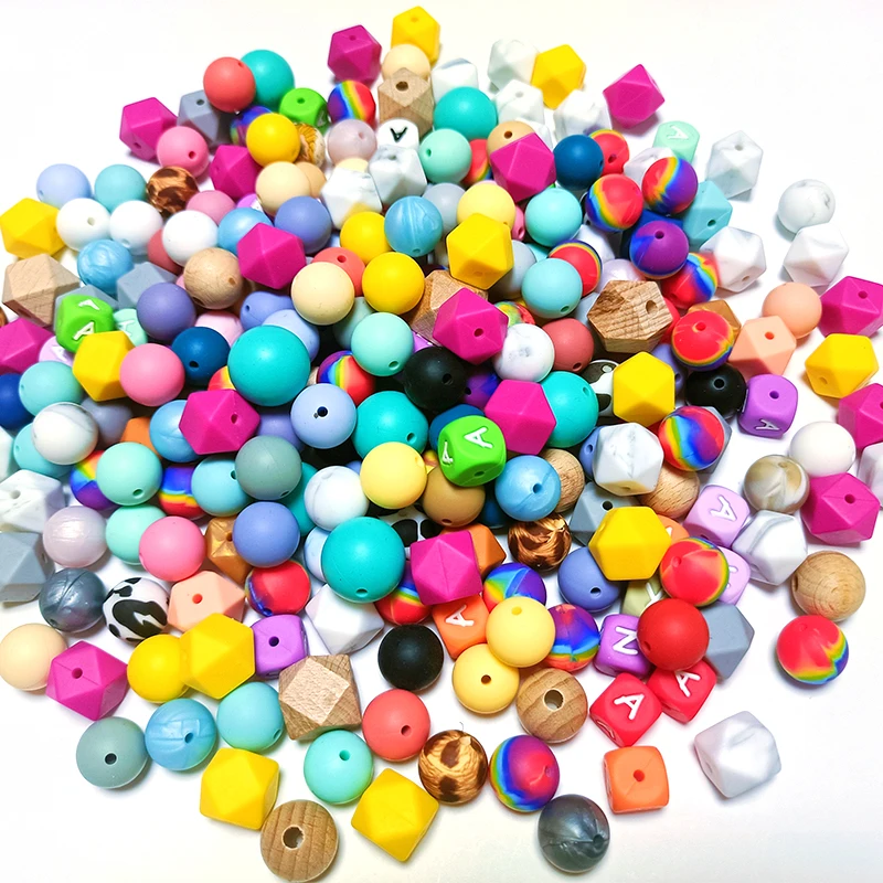 2022 New Design Popular Leopard Print Silicone Beads Food Grade 15mm Round Silicone Teething Beads For Keychain Bracelet