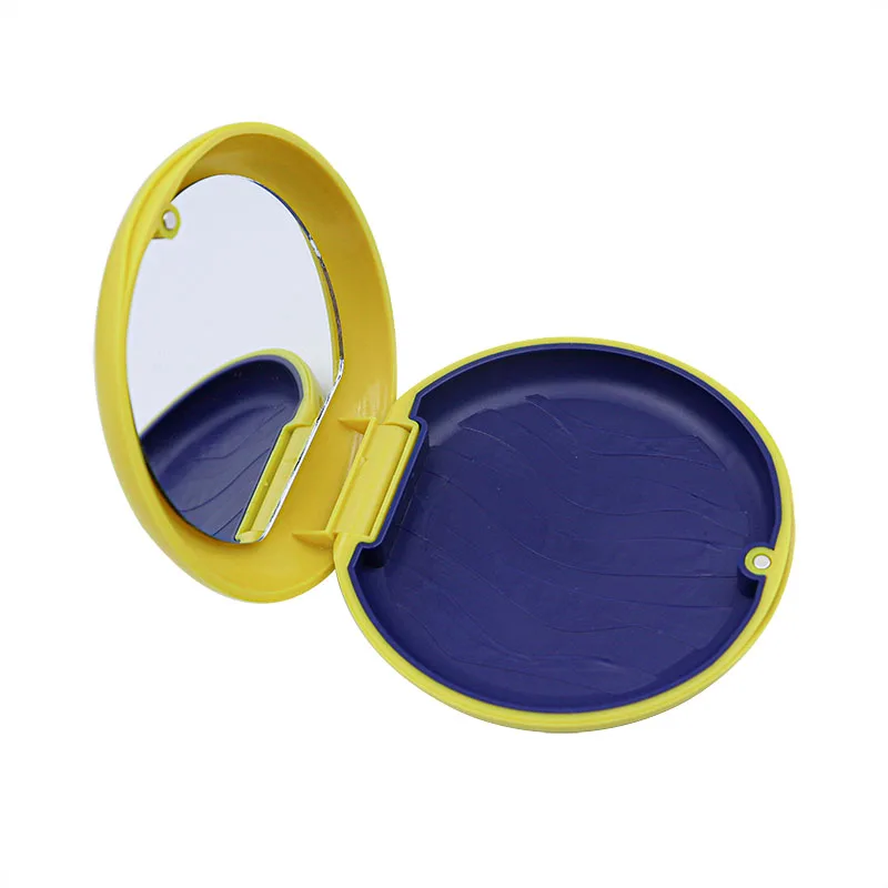 Aligner Retainer Case Invisible Magnet Denture Teeth Mouth Guard Storage Round Shape Box