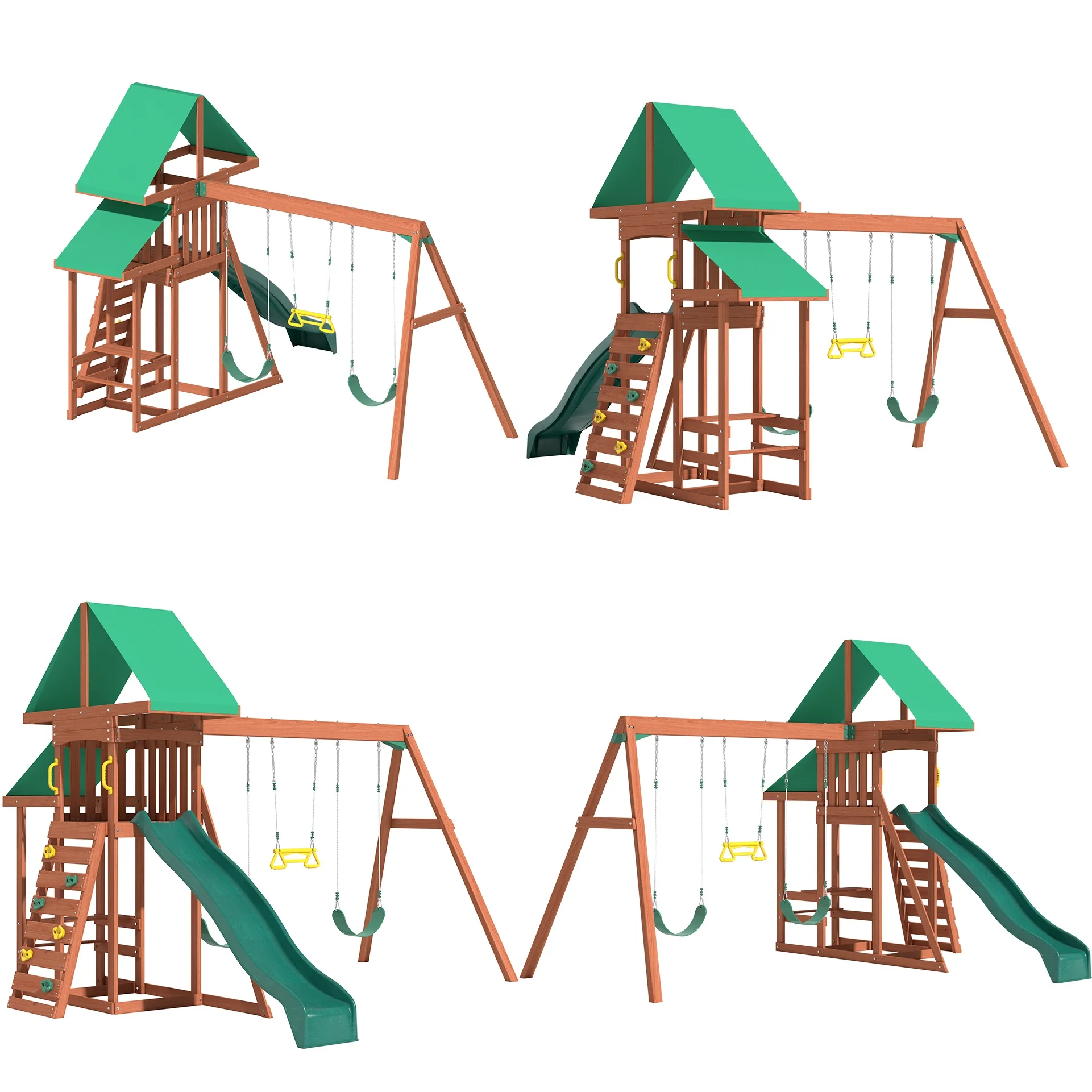 Cheap Children Garden Playground Wooden Swing Set Jungle Gym Kids Outdoor Kids Rope Climbing Ladder Swing Sets For Sale In Wood