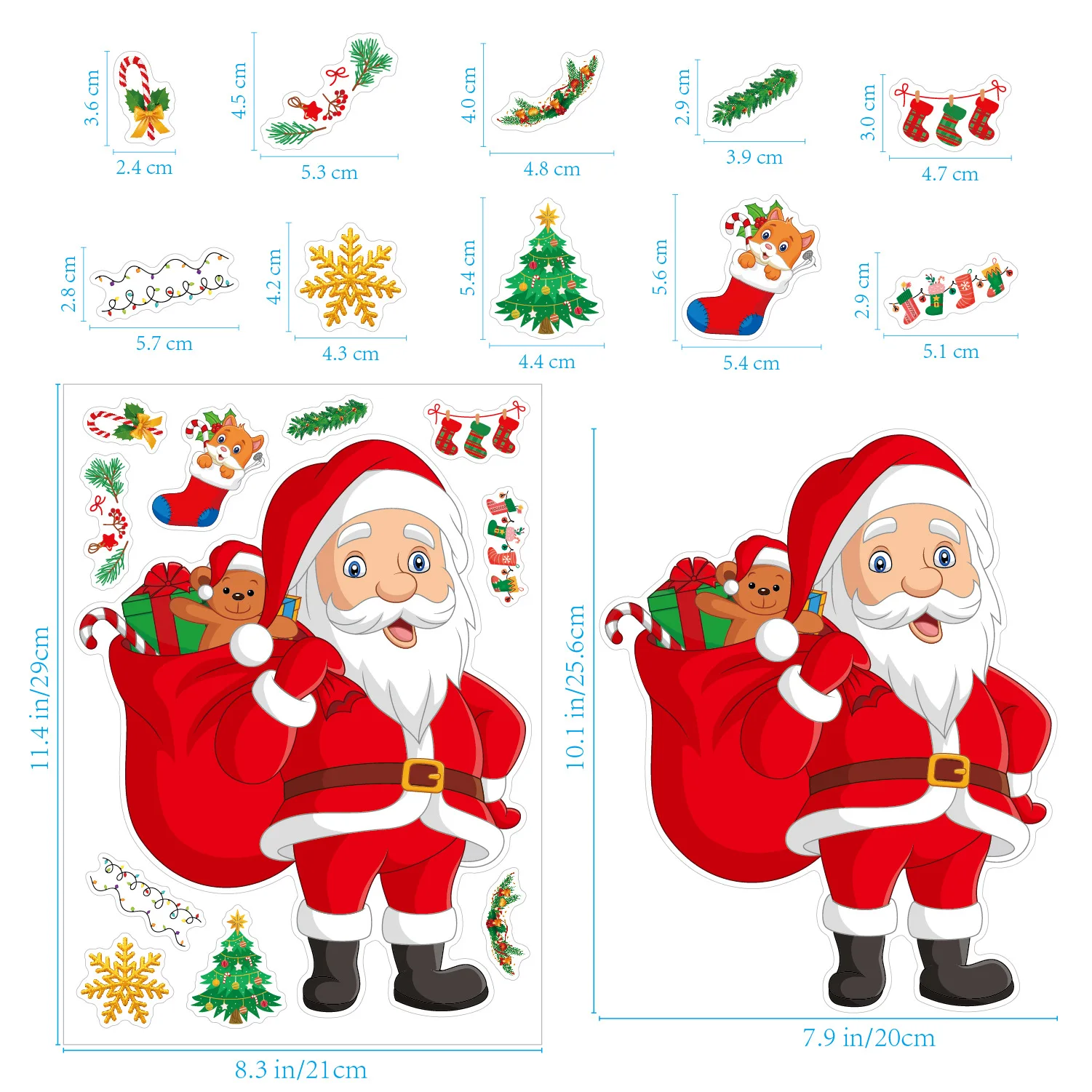 Christmas Window Stickers Wall Stickers Self-Adhesive Shopping Window Decoration Family Christmas Decoration Stickers