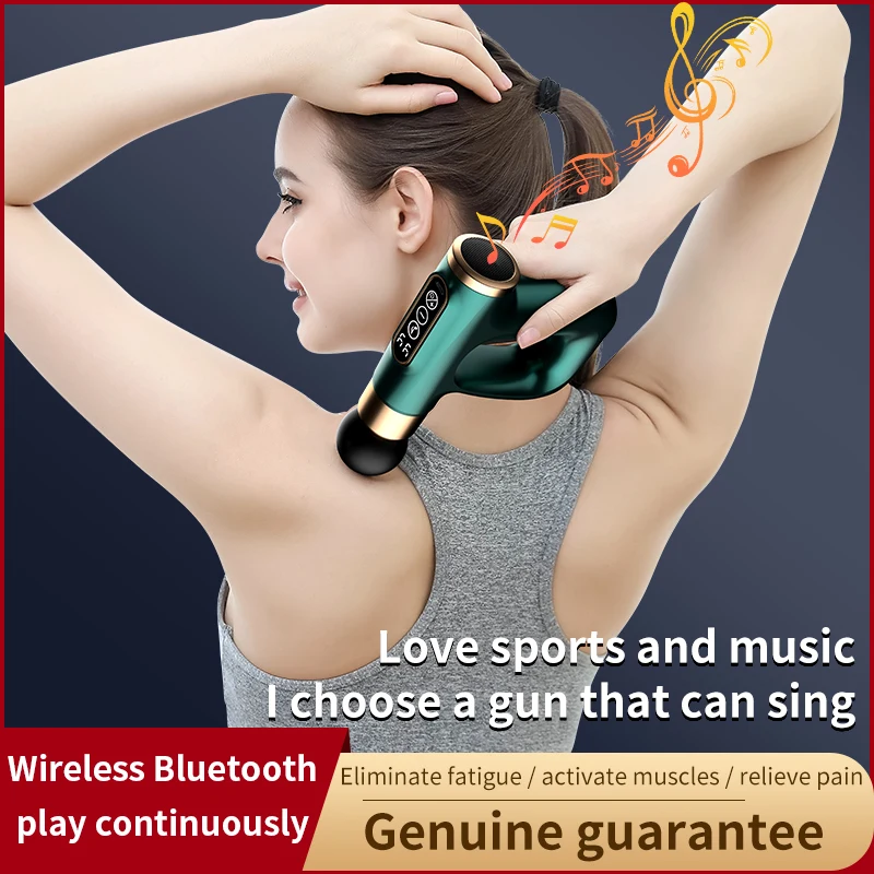 HB-007C Pulse Heating 3-in-1 Deep Tissue Myofascial Massage Gun with Bluetooth Music Touch Screen for Myofascial Massagers