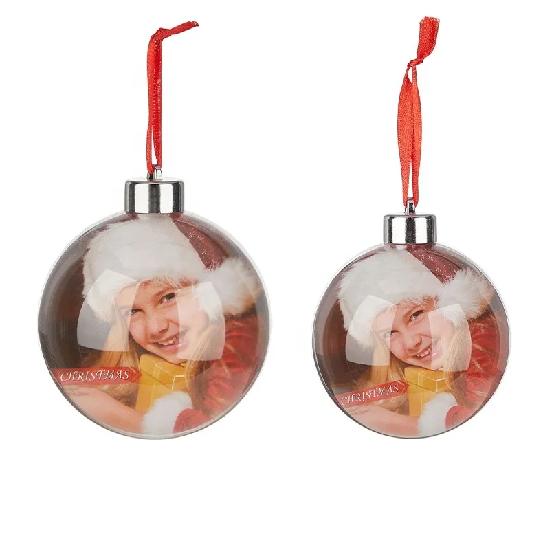 Custom Christmas Xmas Tree 8cm Black Glass Balls Bauble Ornaments With Printed Logo Photo Picture Decal Name Personalized