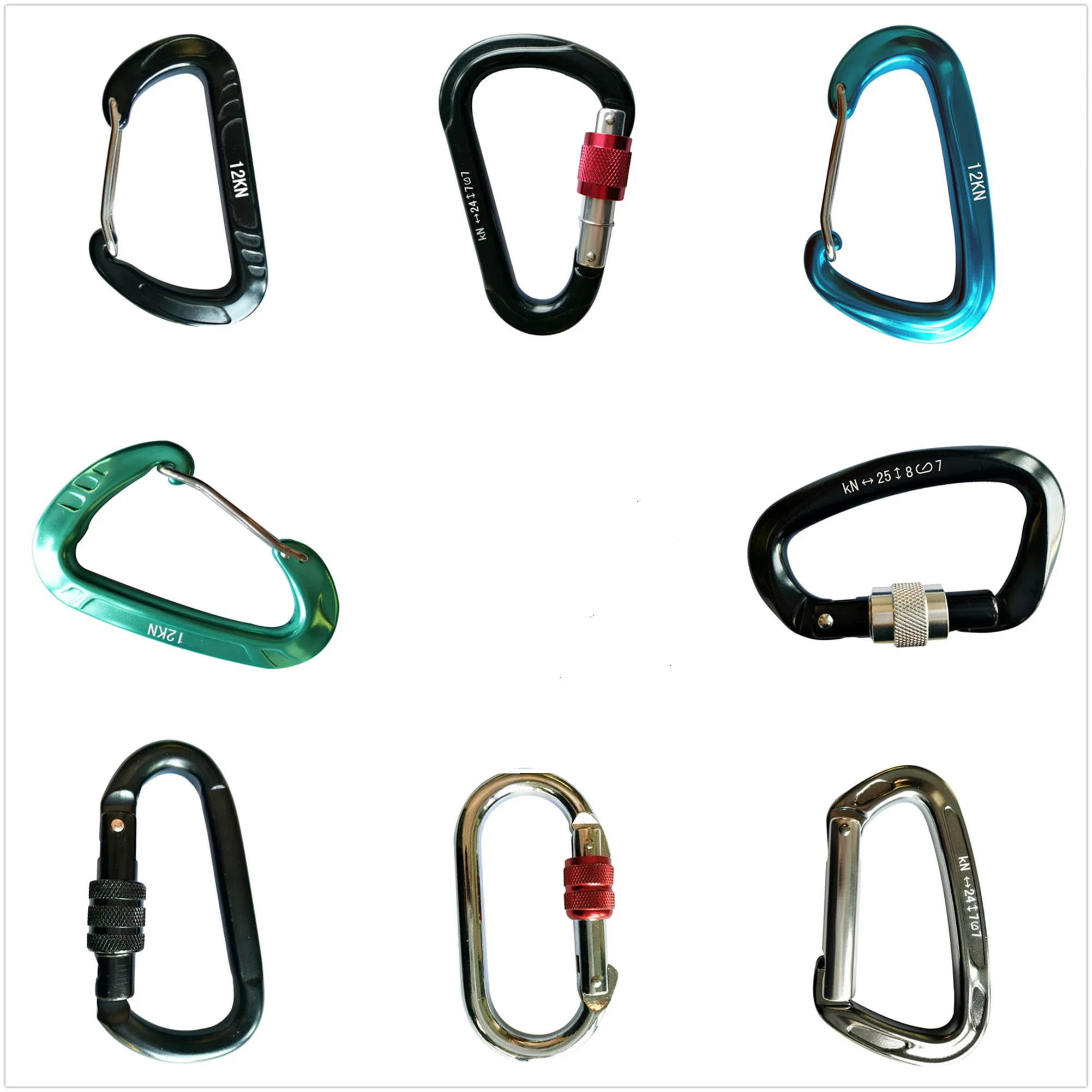 Aluminum Carabiner-Straight Gate Climbing Snap Bag Hook