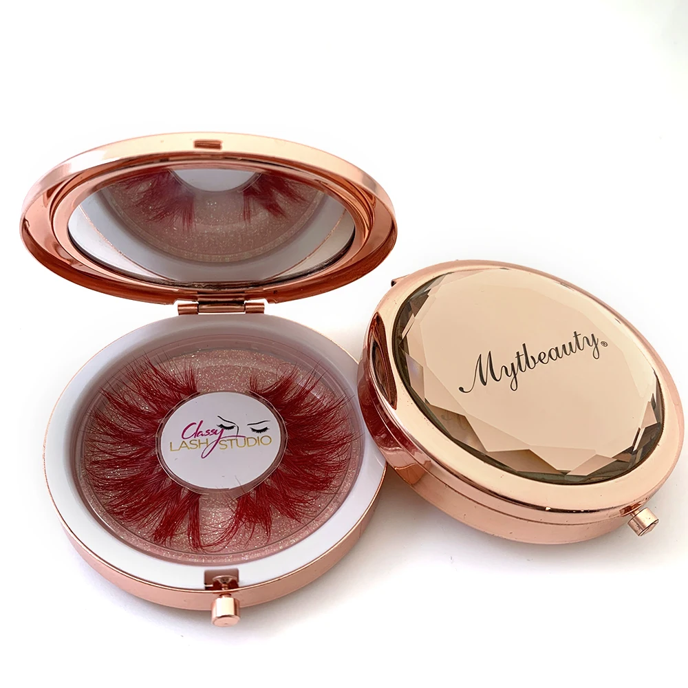 Muting Wholesale Private Label Colorful Eyelashes Box Manufacturer 3D Real Mink Lashes Color