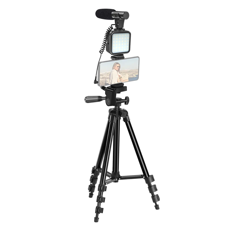 Private Label Vlogging Kit Mobile Creator Lighting Microphone Smartphone mount 36LED Light Kit with Tripod Customize