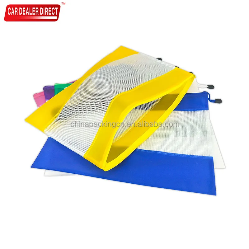 Transparent Waterproof Plastic Pvc Document Storage Holder File Bag a4 Travel Color Documents Bag With Zip Lock