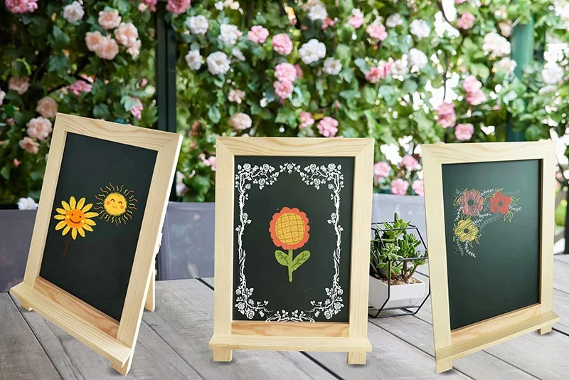 Outdoor A Frame Writing Board Wooden Chalkboard Bar Restaurant Advertising Blackboard