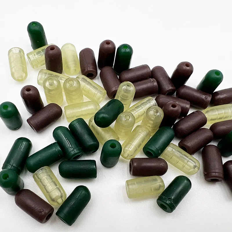 50pcs Carp Fishing Buffer Beads Anti-Tangle Swivel Stopper Rig Fishing Terminal Rubber Shock Rig Beads