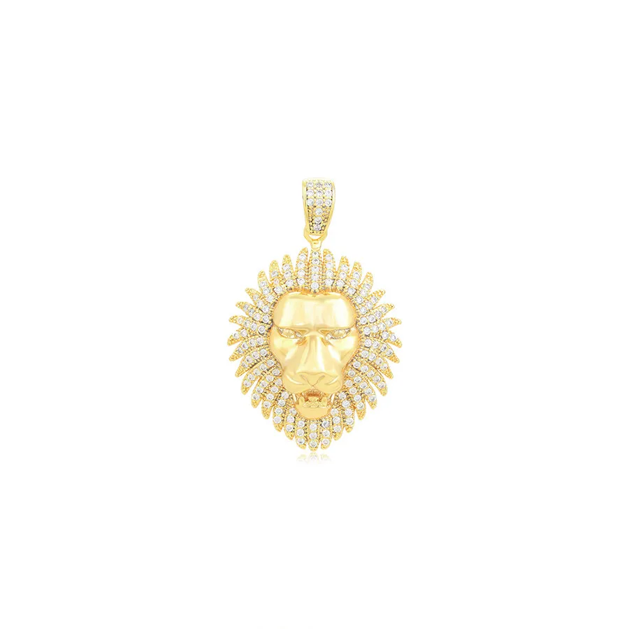 X000024736 xuping jewelry Fashion Domineering King of the Forest Lion with Diamonds 14k Gold Plated Versatile Pendant