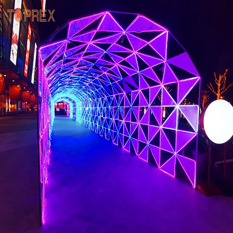 Outdoor commercial christmas festival decor customisable led tunnel light arch
