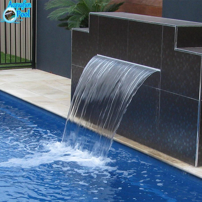 Balcony Water Fall And Pound Waterfall Outdoor With Light