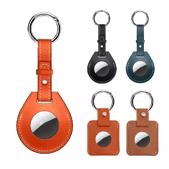 2021 Protective Cover Air Tags Case GPS Tracker PU Leather Cover Case for AirTags