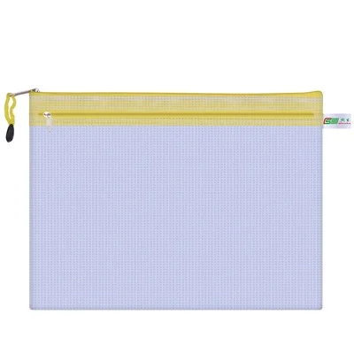 Office Stationery A4 Zipper Folder Bag Mesh Pvc Expanding File Folder Transparent Document Bag