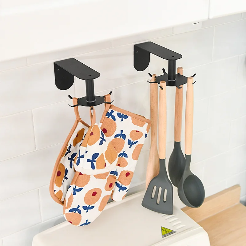 OEM/ODM Kitchen Hooks Metal Wall Mounted Rotatable 6/8 Hooks Kitchen Hanging Rotating Hooks