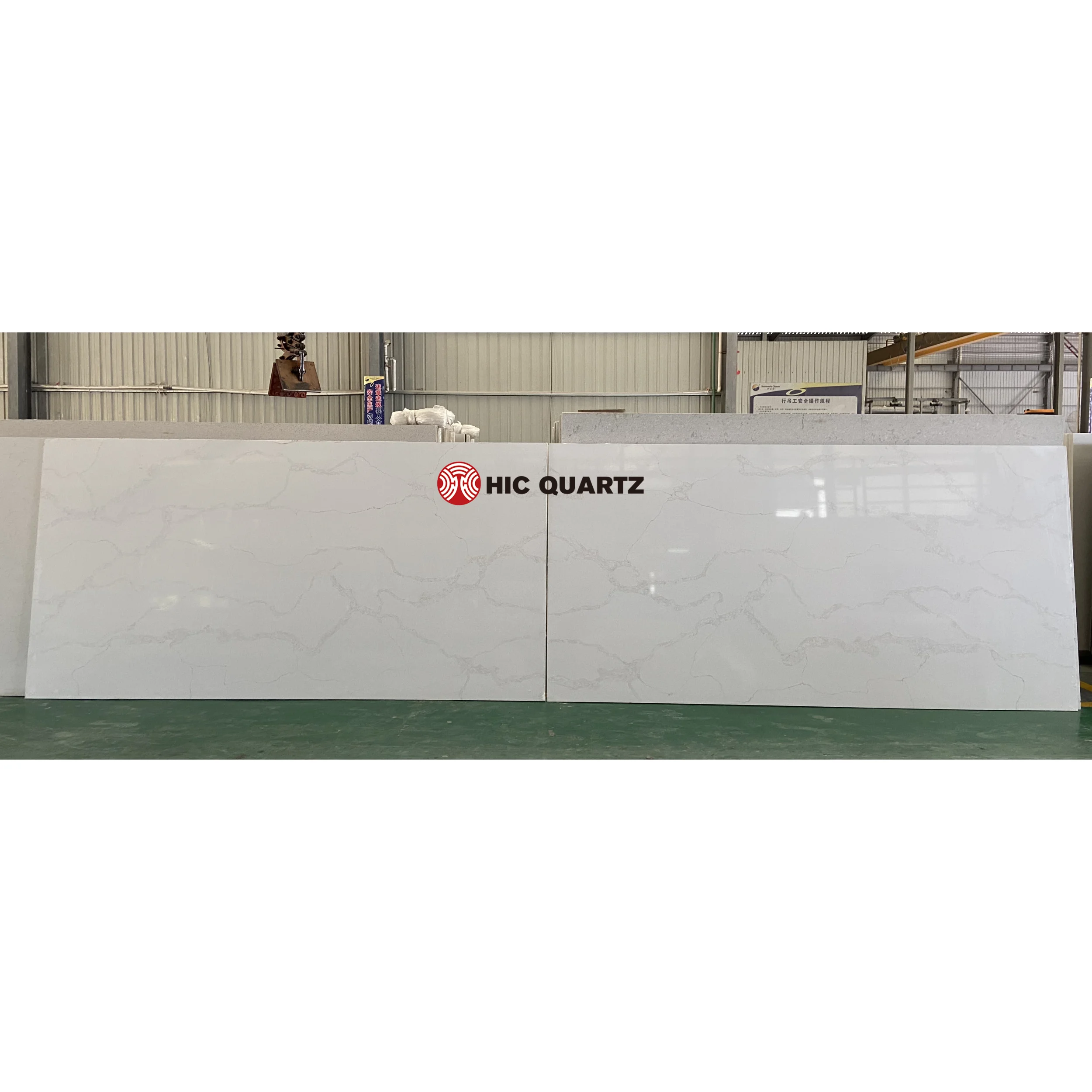 HIC Quartz Book Match White Calacatta Synthetic Stone Quartz Stone Kitchen Countertops Engineer Surface Modern Style