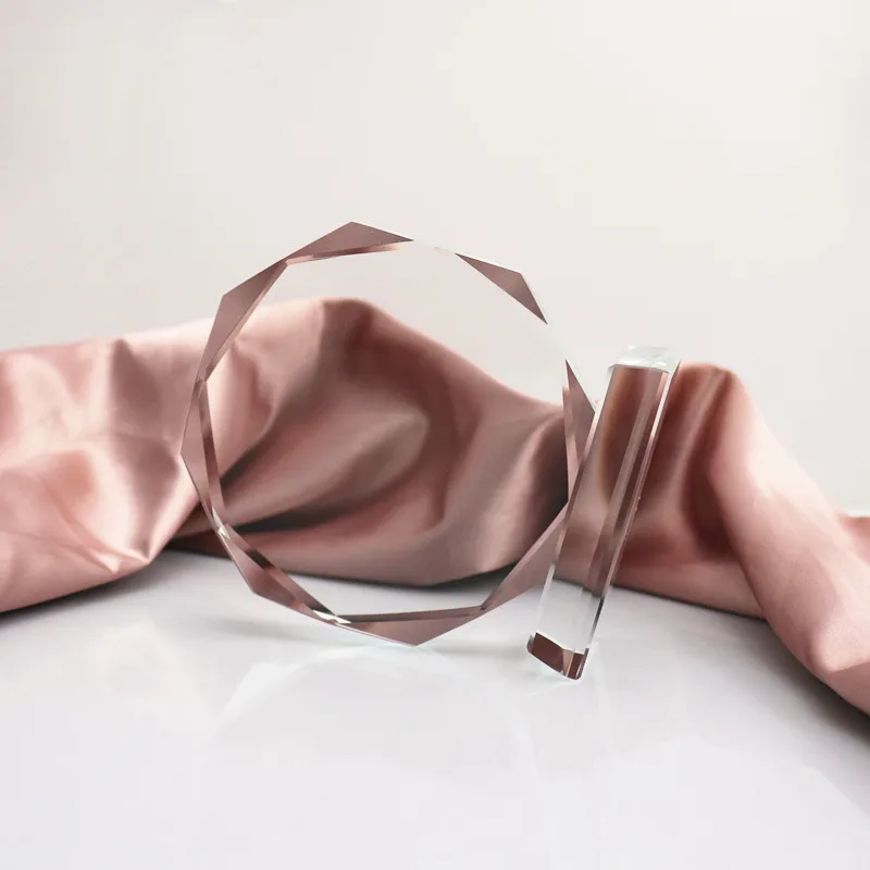 Octagon Crystal Award Glass Trophy Blank Sunflower Crystal Plaques Zinc Alloy Medal Hand Craft Sports Award Metal Medal