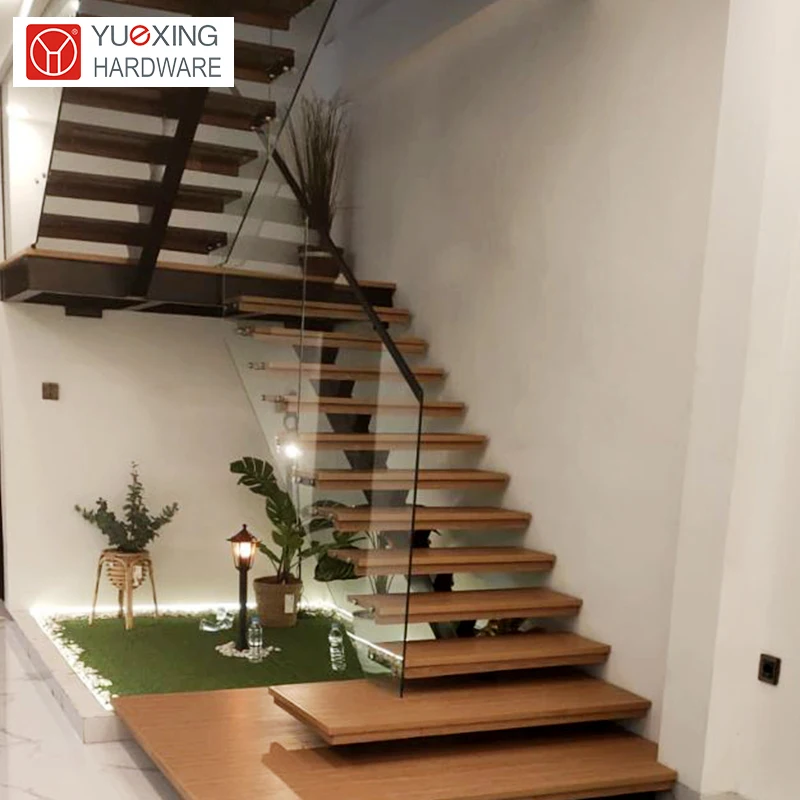 Лестница «легкая в установке», лестница с минималистичным дизайном и нескользящими ступеньками, деревянные мраморные стеклянные ступени, прямая лестница