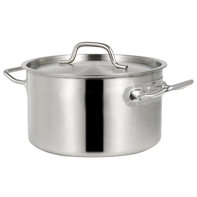 Commercial Cooking Tools Short Body Portable Pot Bowl Using 201 Material Stainless Steel Soup Stock Pots With Compound Bottom