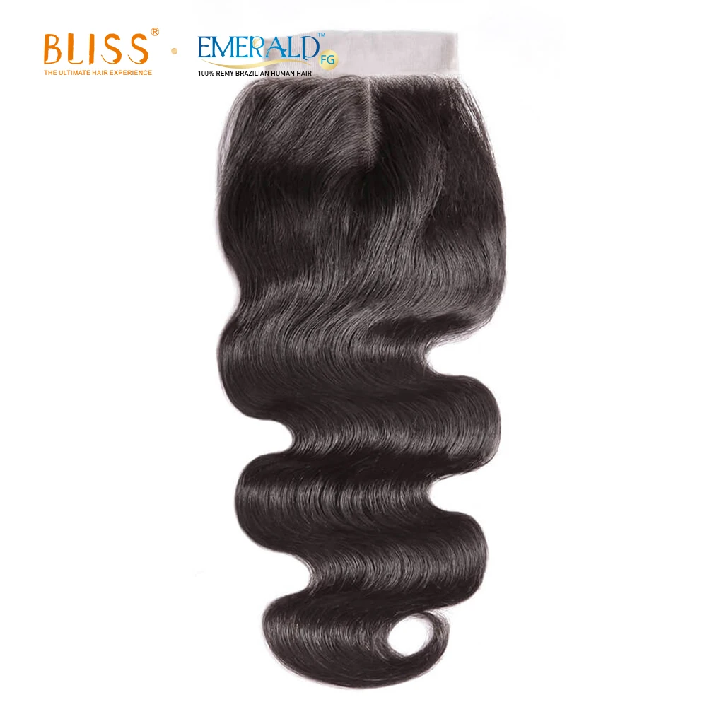 Bliss Emerald 100%  Human Hair Bundles Body Wave Meche Humain Bresilienne En Chine 3 Bundles with Lace Frontal Closure