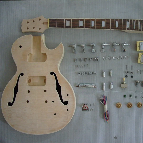SNGK014 Hollow Wood DIY Electric Guitar Kits cheap electric guitar kit