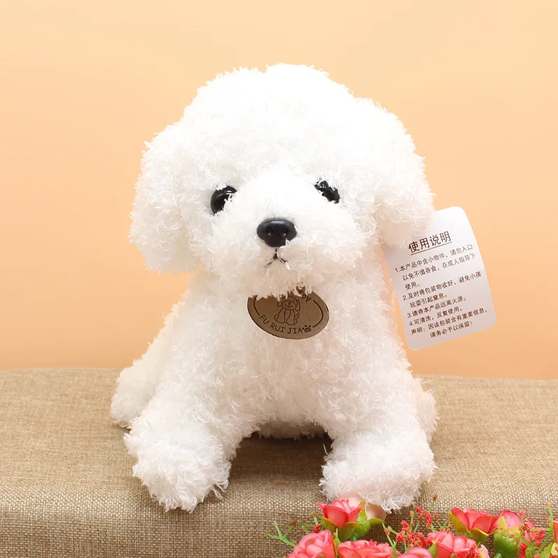 Cute Simulation Puppy Curly Teddy Dog Pet Anime Dolls Soft Stuffed Plush Toys for Children Kids Decor Collection Brinquedos