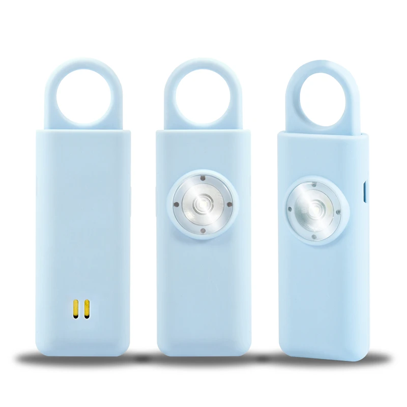 patent SOS 130db keychain security  personal alarm for lady self defense  with flashlight rechargeable