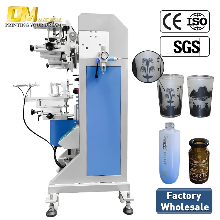Factory Screen Printer Gifts Food Beverage Bottle Glass Screen Printing Machine For different shape Bottles