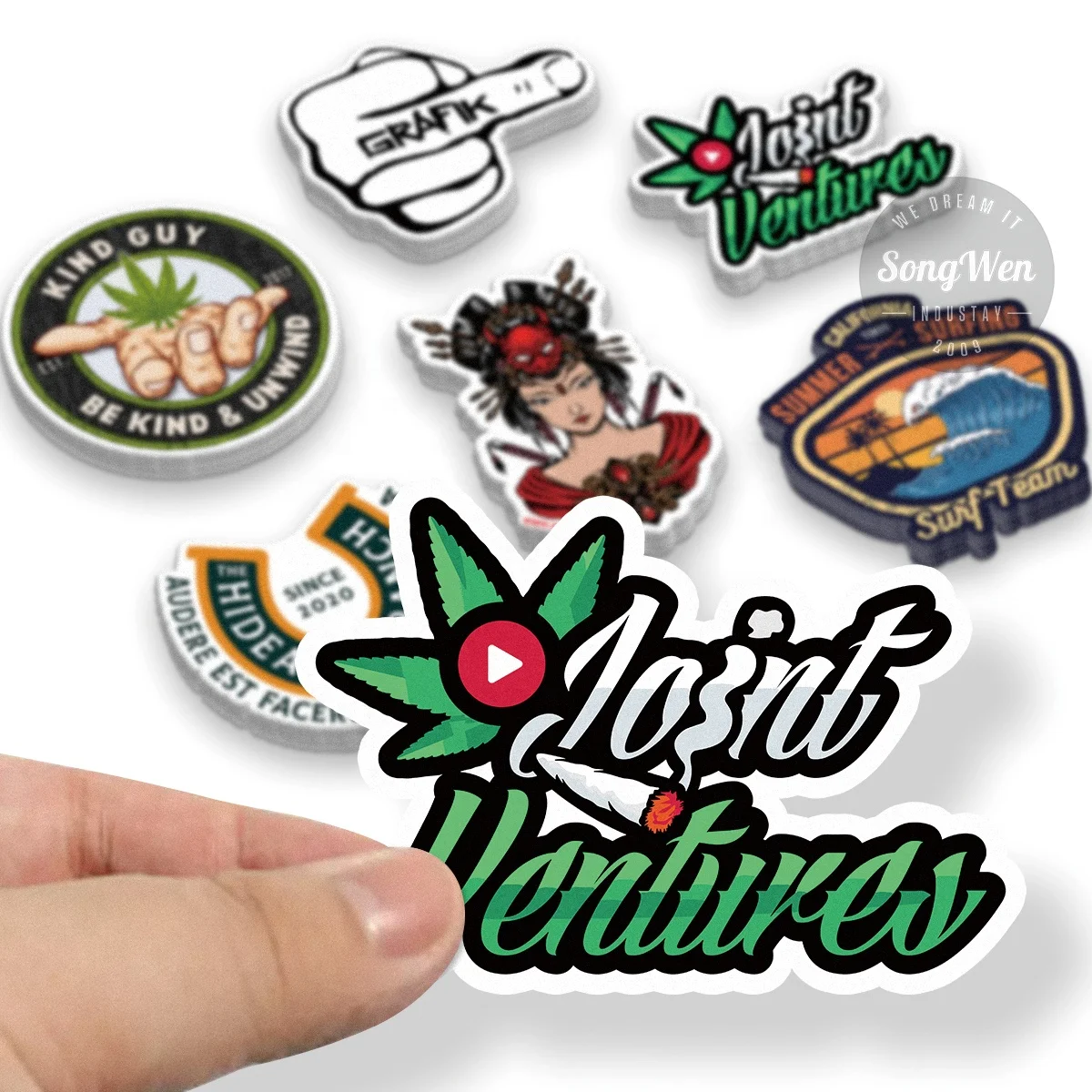 Custom design Die Cut Waterproof cartoon sticker for laptop Vinyl Adhesive Print diecut Advertising Stickers